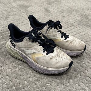Hoka Athletic Shoes in Cream and Black